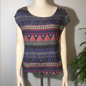 Charlotte Russe Aztec Print Top Sz S